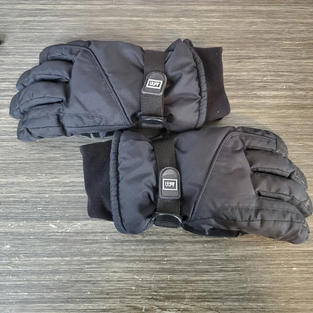REI Junior Youth Sz 8 Black Winter Ski Gloves Kids Children's Size